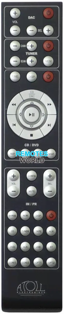 Replacement remote control for Atoll HD100(AMP ONLY)
