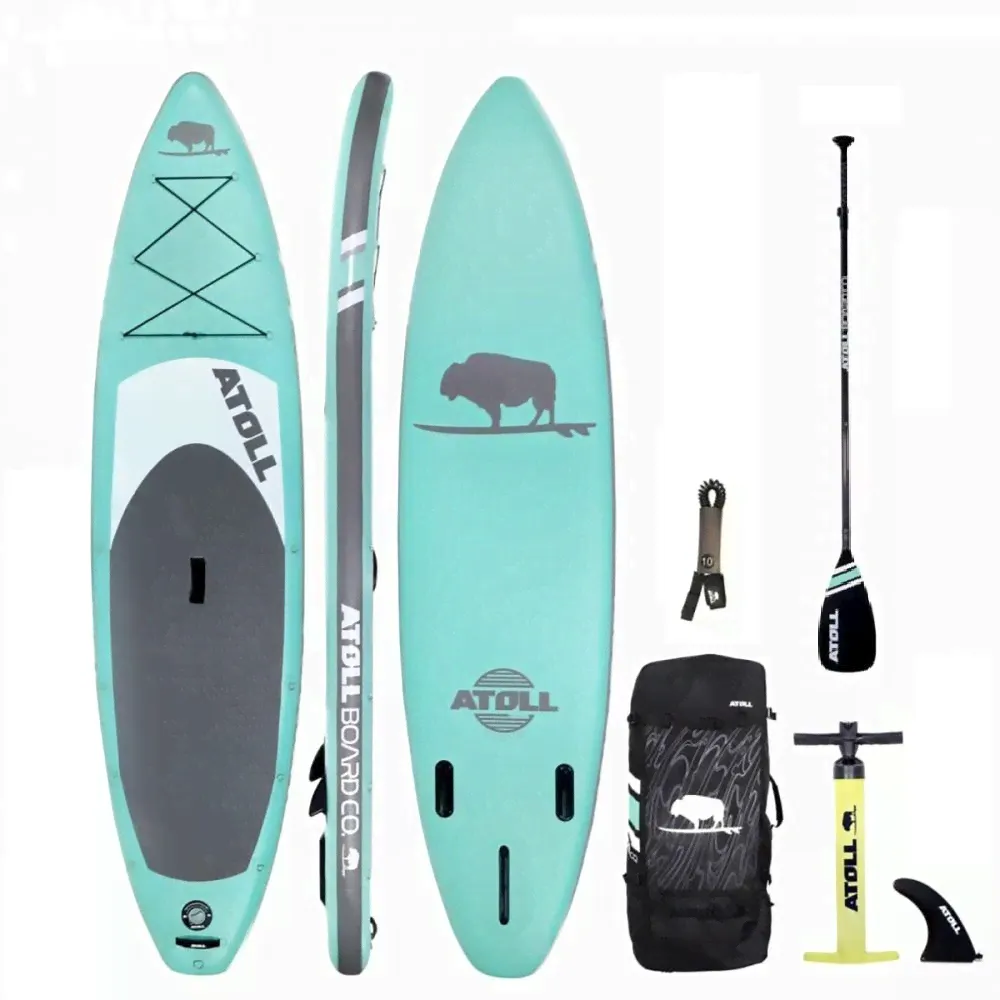 Надувная SUP доска ATOLL Aquamarine 11'0 с полным комплектом аксессуаров-0