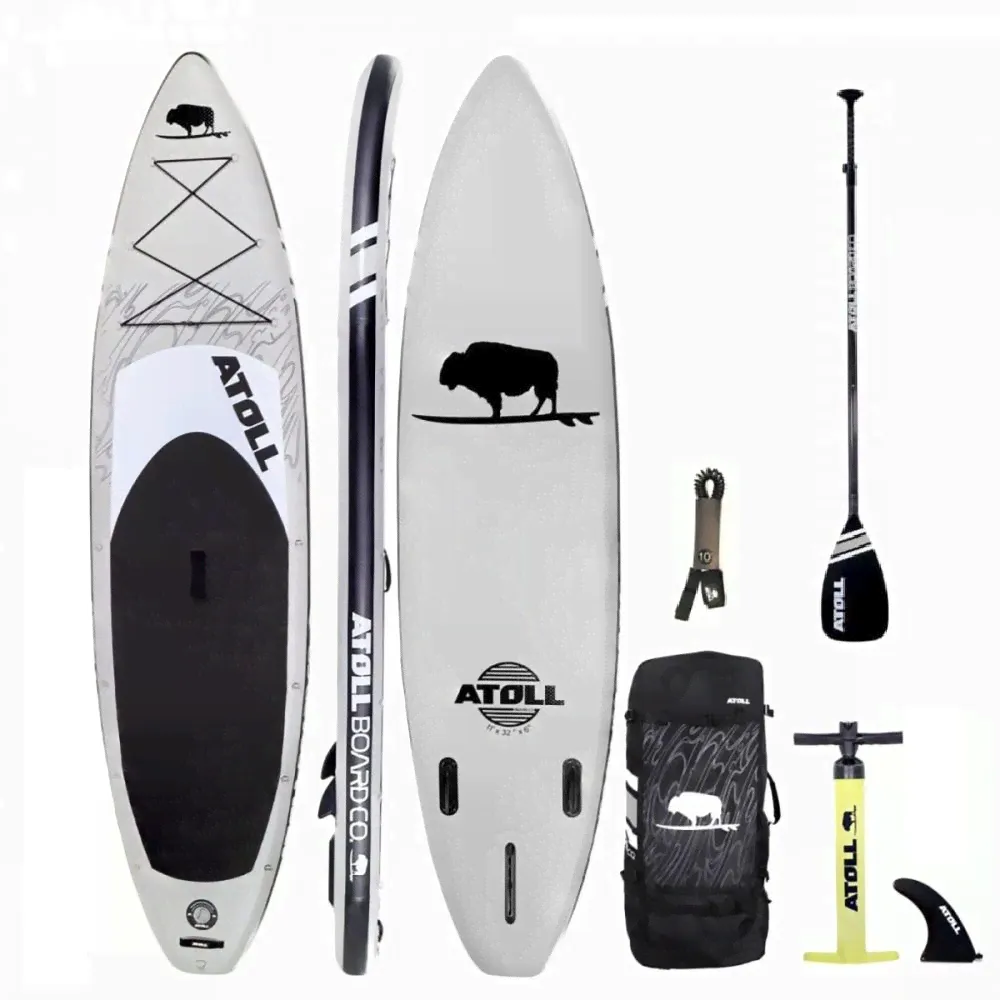 Надувная SUP доска ATOLL Grey 11'0 с полным комплектом аксессуаров